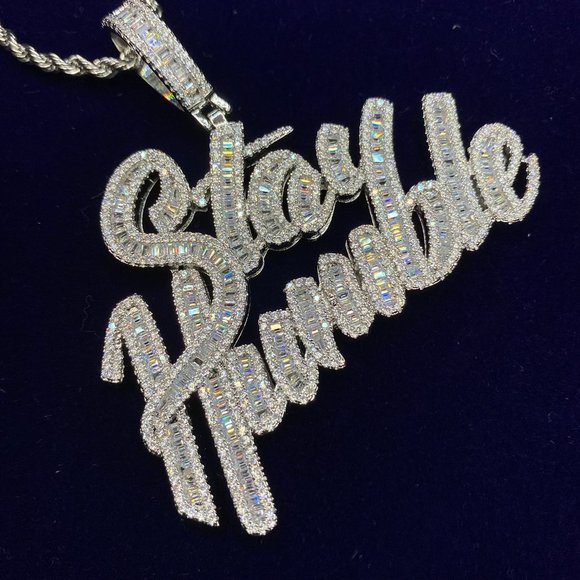 Stay Humble Amazing Font Iced Diamond Pendant